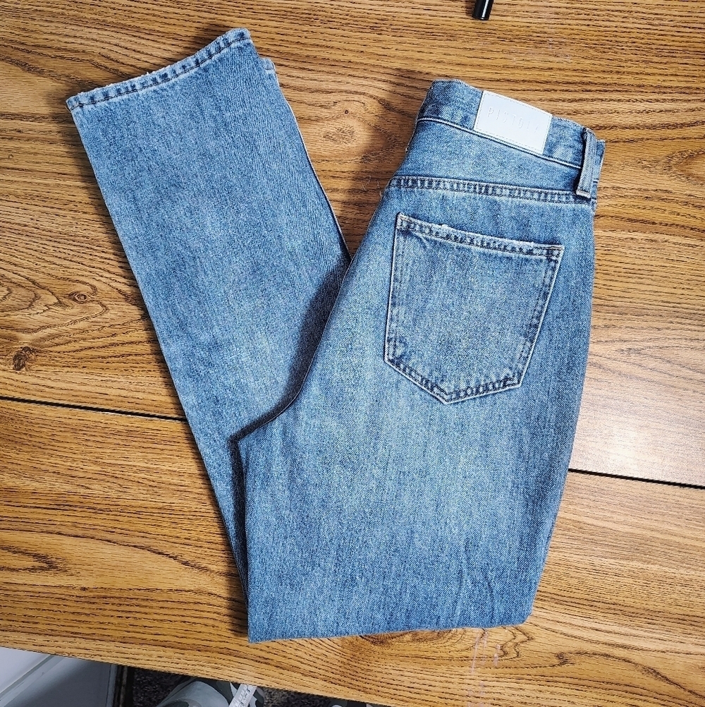 Pistola High-rise Straight Light Blue Distressed Ripped Women's Jeans sz 27/28. - Picture 6 of 16